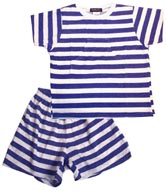 StripedShortsandT-Shirt,Blue