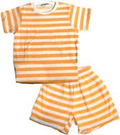 StripedShortsandT-Shirt,Yellow